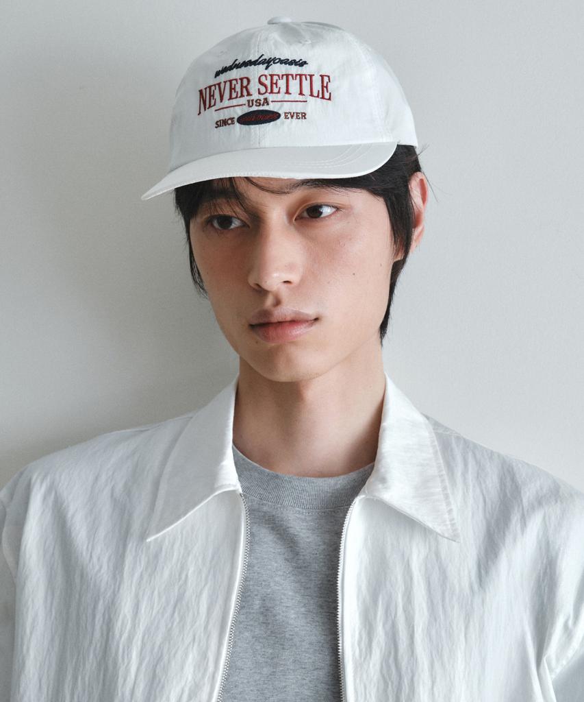 Wednesday Oasis Never Settle Nylon Ball Cap_White(W26Acc02)