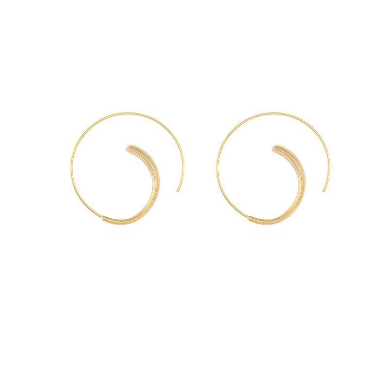 Women's Trendy Matte Hoop Earrings: Designer Retro Hong Kong Style with European, American, and Korean Minimalist Fashion.