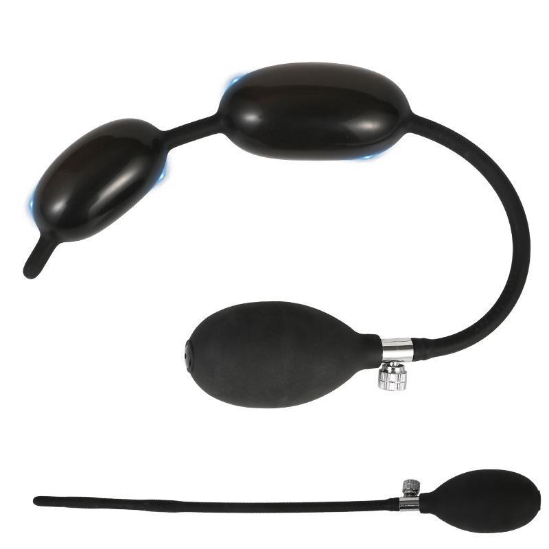 Dual-Ball Inflatable Horse Eye Urethral Plug Silicone Masturbator Rod