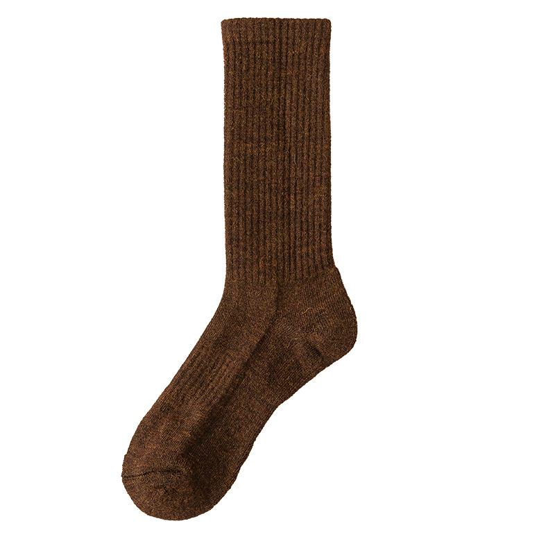 5 Pairs of Men's Winter Thick Wool Ring Heat Storage Lock Warm Wool Mid Tube Socks