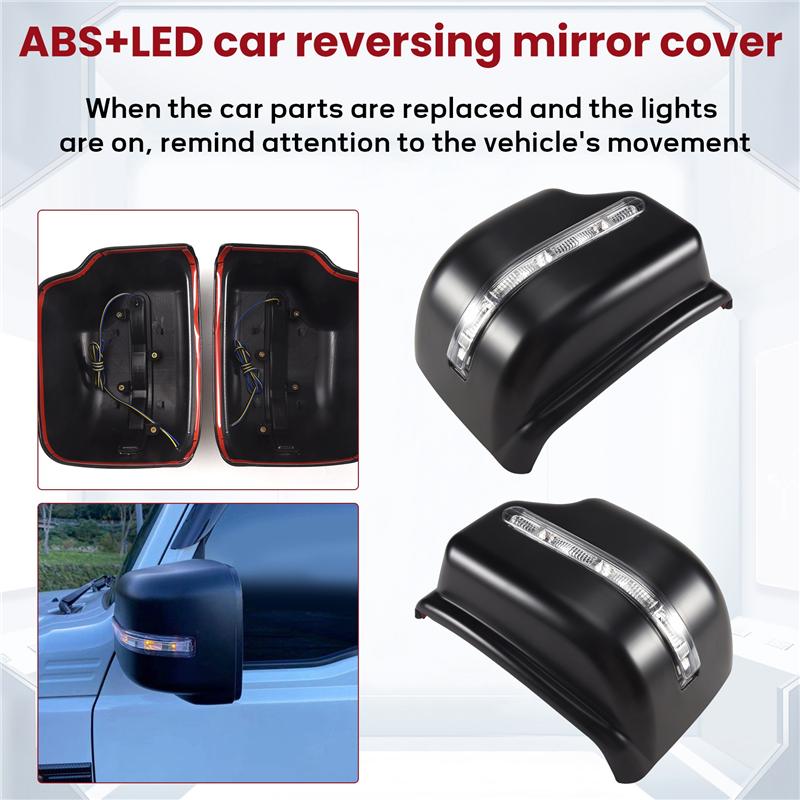 A51K-Car Rear View Mirror Cover Side Wing Mirror Cap Shell With Turn Signal Light For Suzuki Jimny Jb64 JB74 2018-