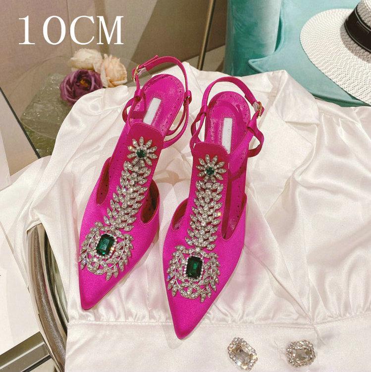 Mode 2025 Sommer Neu Spitz Stiletto High Heels Weibliches Temperament Sexy Diamant Schöne Hochzeitsschuhe Nach Leerkopf Sandalen