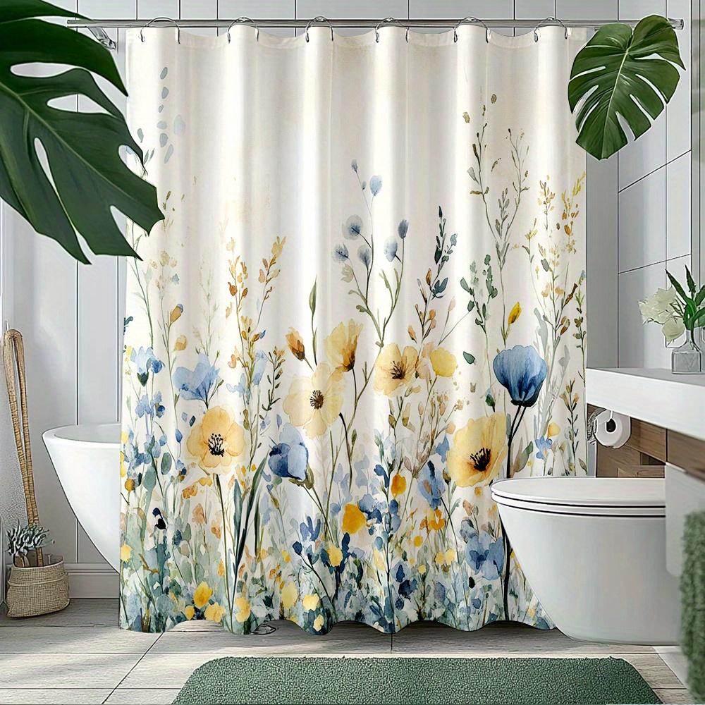 

1Pc Watercolor Garden Fantasy Shower Curtain - Polyester Fabric, Machine Washable, With Hook, Suitable For Bathroom Decoration W60H190(CM)-1 Pcs