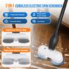 Portable Electric Spin Scrubber Cordless Power Scrubber for Hard Floors Tile and Grout Cleaning with 60 Mins Runtime