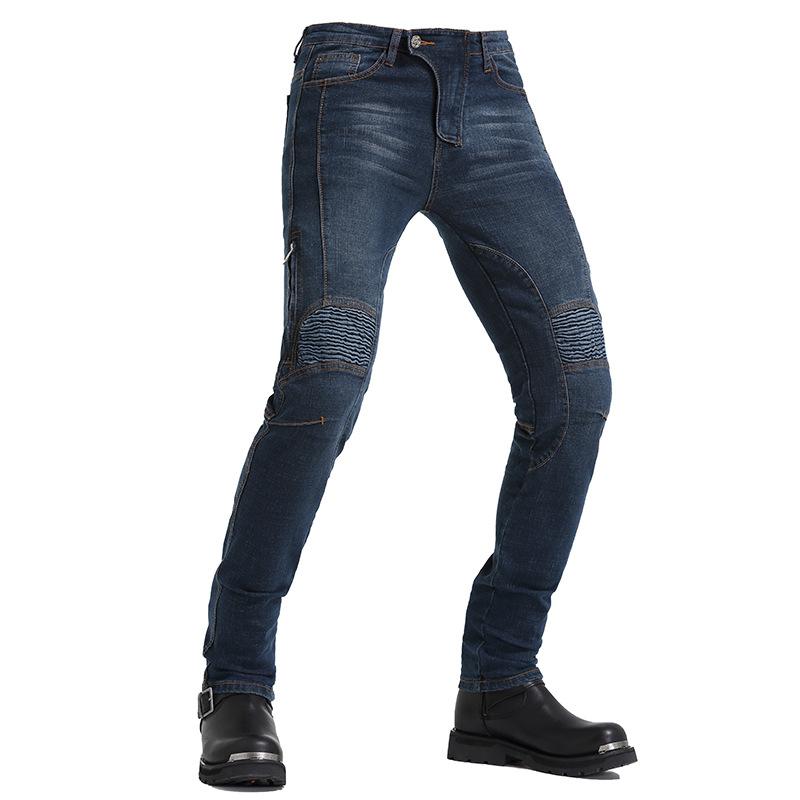 Motorcycle Jeans Men's Slim-fit Elastic Locomotive Pants, Riding Off-road Racing Anti-drop Pants