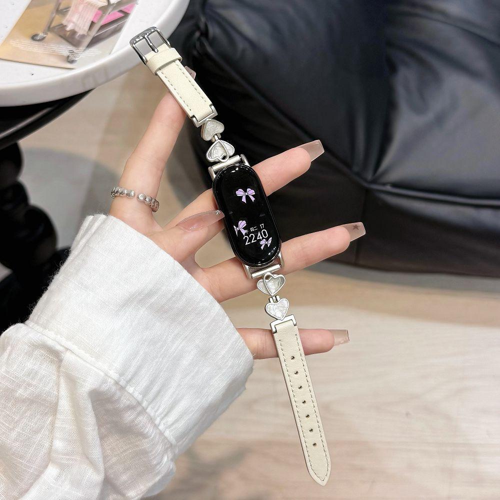 

Love Heart Watch Strap For Mi Band 10 9 8 Luxury Leather Wristband Xiaomi Smartwatch 8 Pro 9 Pro Correas Redmi 4 5 6 Bracelets Mi band 8 9 10 белый