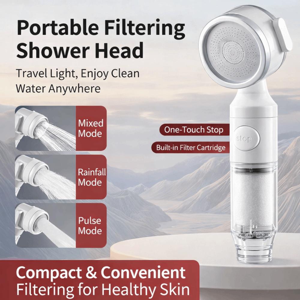 3 Modes Filtered Shower Head Antibacterial Antibacterial Shower Nozzle Shower Accessory