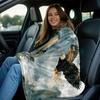 1 Stück Majestätischer Adler & Einsamer Wolf Wald-Print Flanell-Kuscheldecke - Weiches, Warmes Polyester-Fleece, Leicht & Tragbar für das Sofa