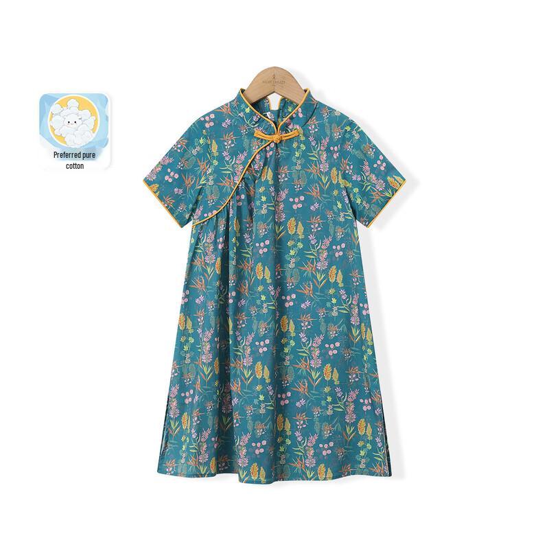 Montagut 2026 New Summer Girls' Sweet Floral Midi Dress