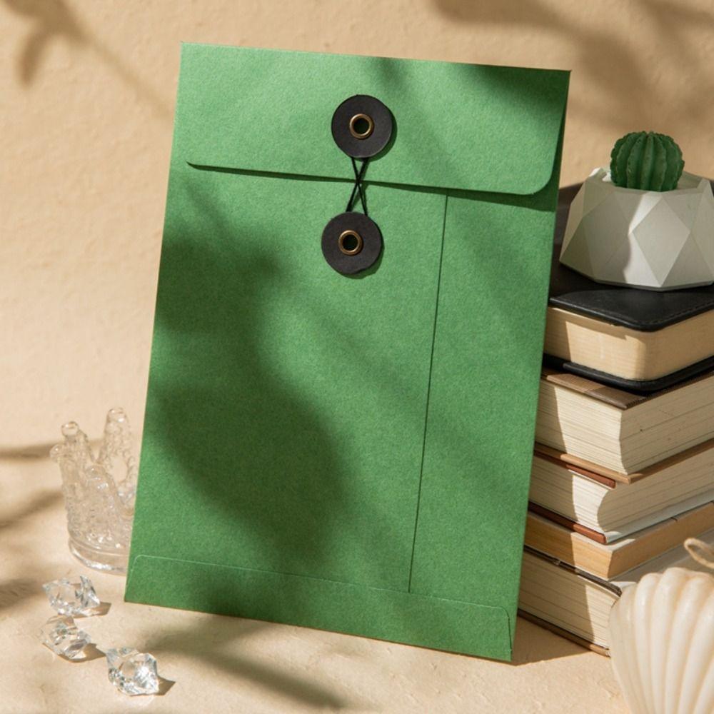 with String Tie Closure Clasp Vintage Brown Envelopes Simple Archive Bag  Decoration Gift