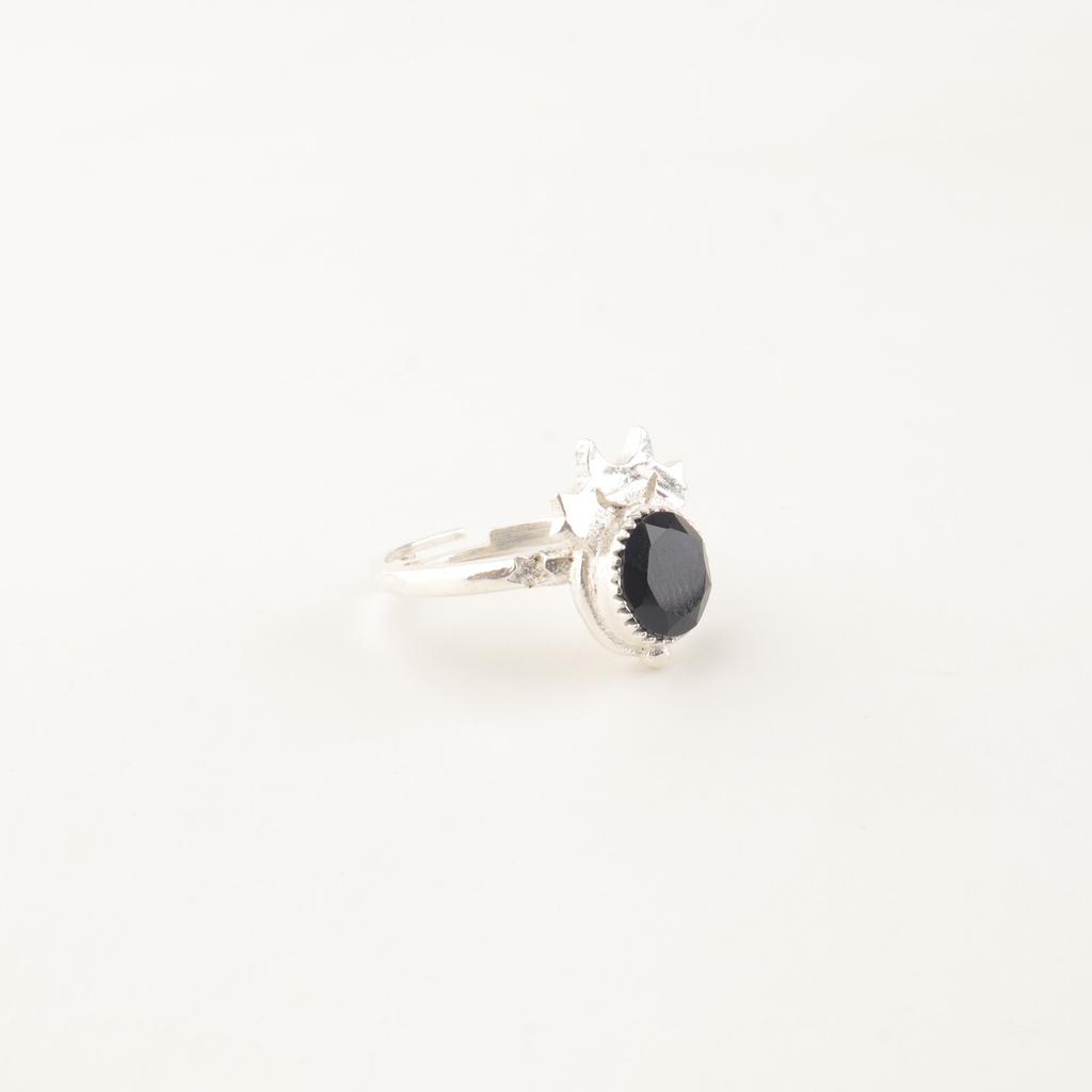 Natural Black Onyx Gemstone 925 Sterling Silver Jewelry Handcrafted Women's Ring RR-67-16