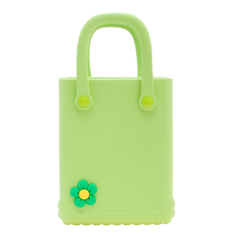 Eva Jelly Bag Diy Hole Bag Cute Flower Accessories Summer Beach Vacation Bag Simple Portable Women'S Bag