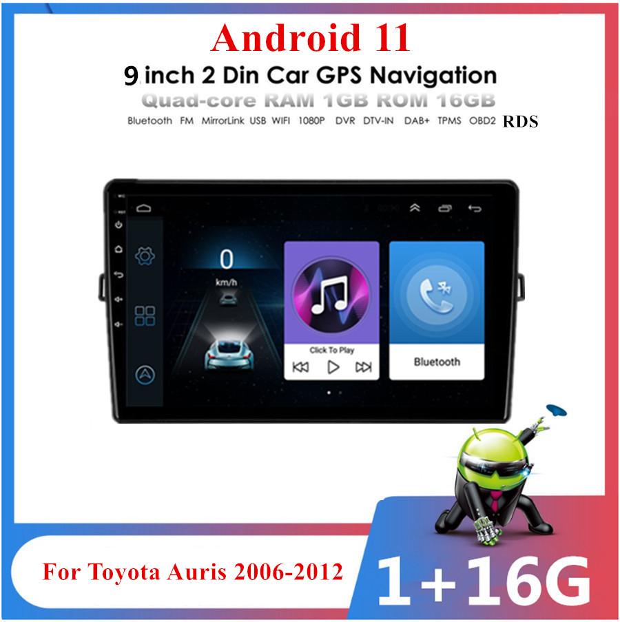 9'' Android 11 Stereo Radio GPS Head Unit Mirror Link For Toyota Auris 2006-2012