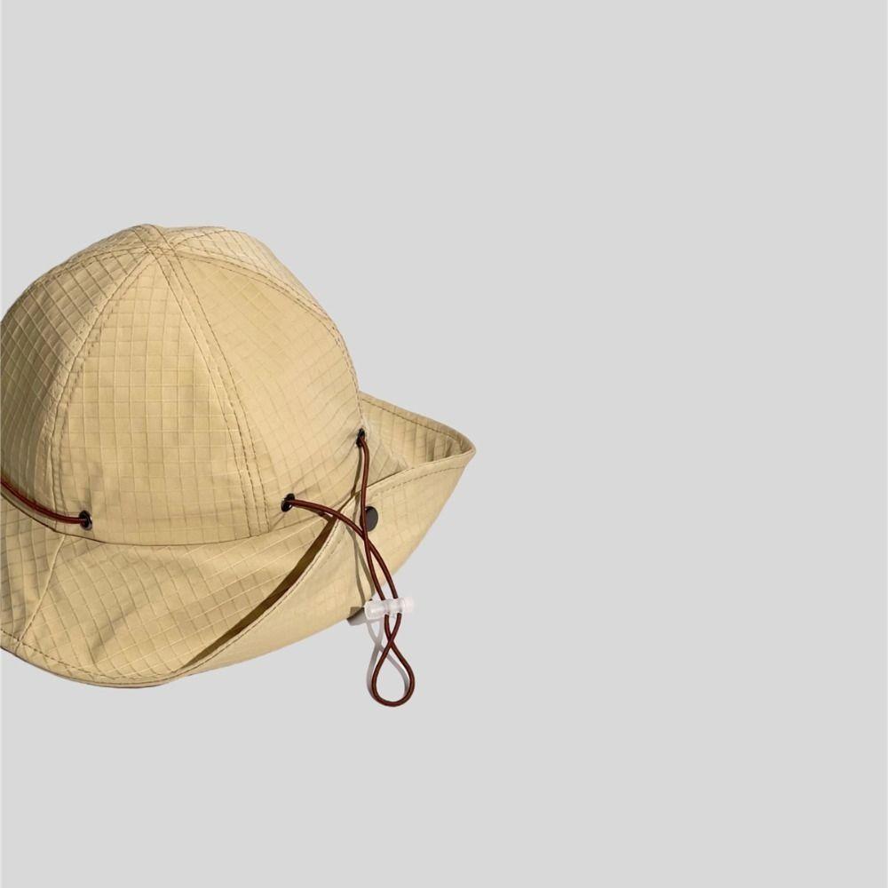 Neck-protecting Summer Drawstring Bucket Cap Adjustable Outdoor Sun Hat Casual Sun Protection Hat