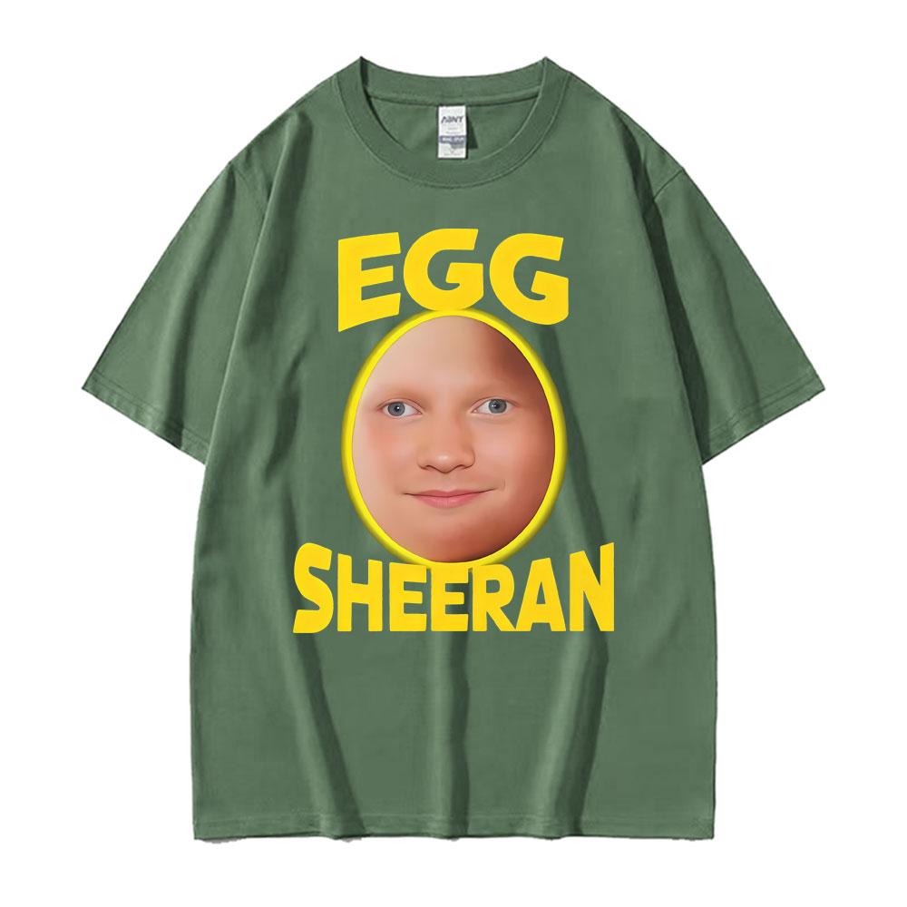 Funny Ed Sheeran Egg Meme Graphic T-shirts Unisex Women Gothic Fashion Casual Short Sleeves T-shirt Oversized Humor Tees Streetwear