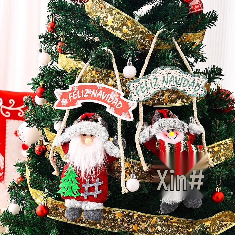 Christmas KT Fabric Santa Claus Hand-Raised Doll Pendant - Tree Ornament & Holiday Scene Decoration