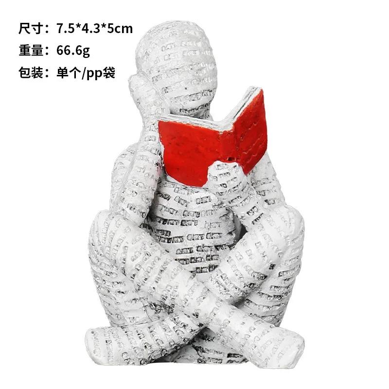 

Поделки Читать о Дизайн маленьких персонажей Смола Абстрактные украшения для дома Модные украшения для книжной полки Домашний декор Фигурки