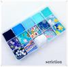 Chirimen Tsumami Zaiku Mini Fabric Set Japanese Handmade DIY Hair Small Craft Floral Solid Japanese Kimono Blue [seriction] (Includes Tweezers) -