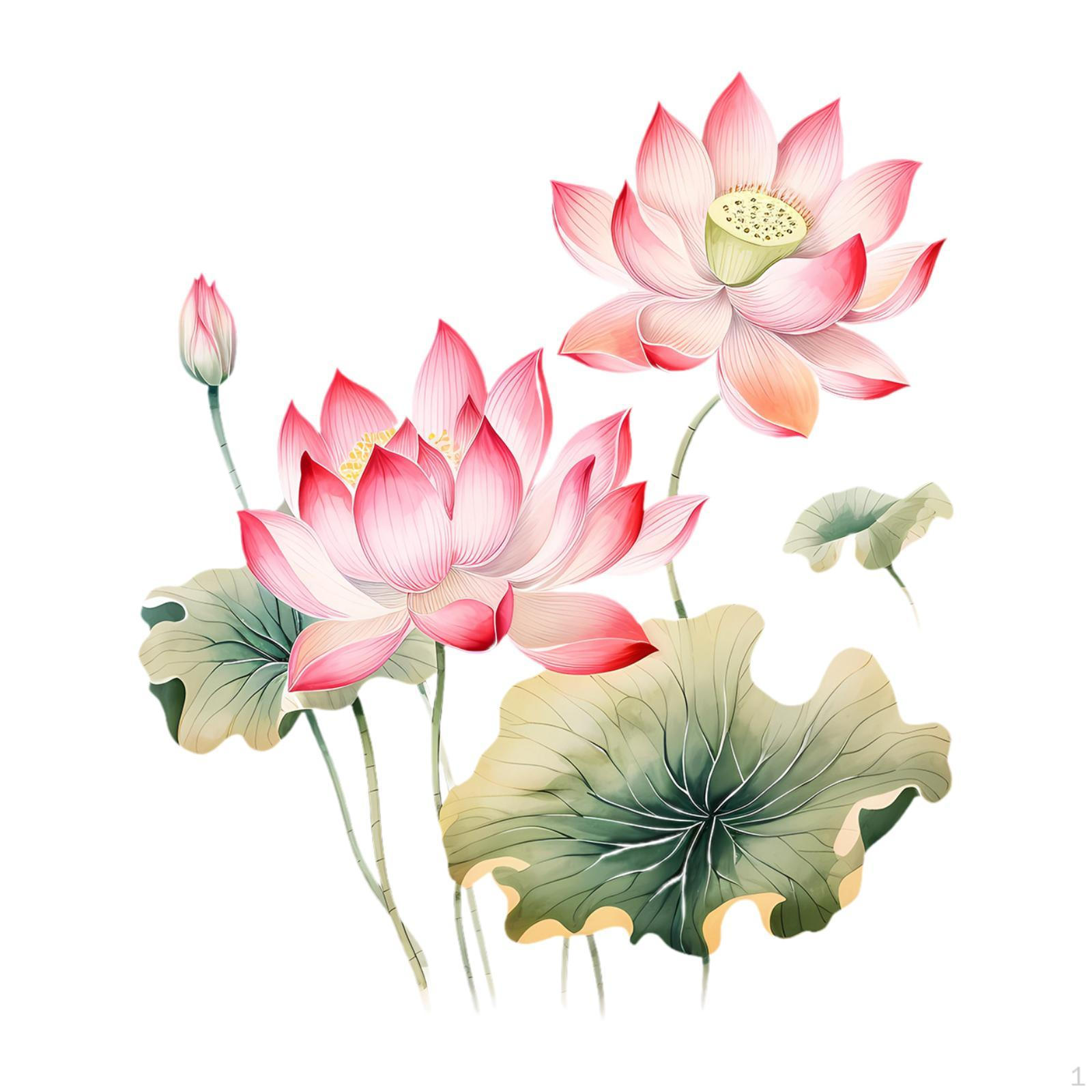 

Наклейка на стену в виде лотоса, аксессуары, цветы, съемная наклейка для двери кухни, спальни Style B