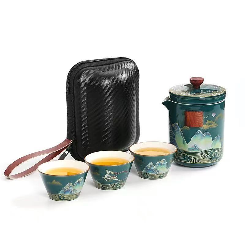 A Thousand Li of Rivers and Mountains Tea Set: Elegant Gift Box for Friends and Elders
