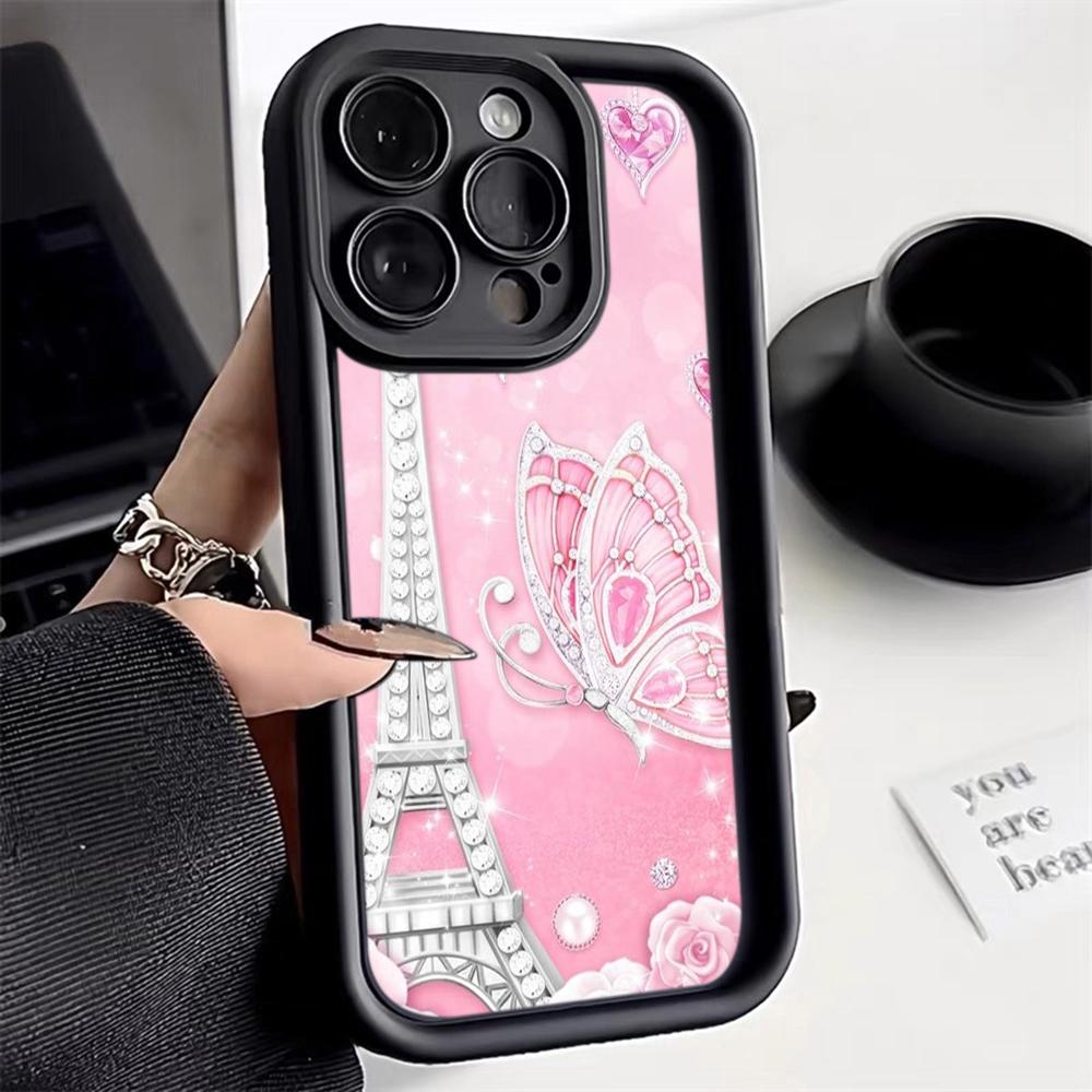 Angel Eye Soft TPU Phone Case for Samsung A05 A04 A10 A30 A13 A23 A53 A14 A24 A34 A54 A15 A25 A35 A55 S20 S23 FE S24 Ultra Ae62 Butterfly Eiffel Tower