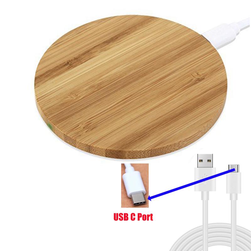 Bamboo Wireless Charger 15W 10W 5W Fast Wireless Charging Pad for iPhone 13 12 mini 11 Pro Max Samsung Galaxy AirPods Pro 2