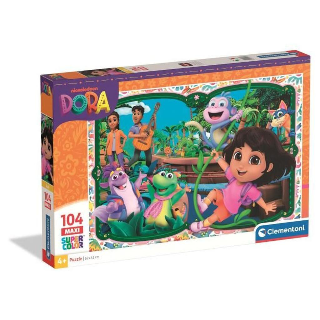 Clementoni - Dora - Puzzles 104 Pieces - Maxi Super Color - Puzzle enfant - Des 4 ans - 45x62cm