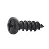 Black Hardened Round Head Phillips Self-Tapping Screws (Sizes: m2.3, m2.6, m3, m3.5, m4)