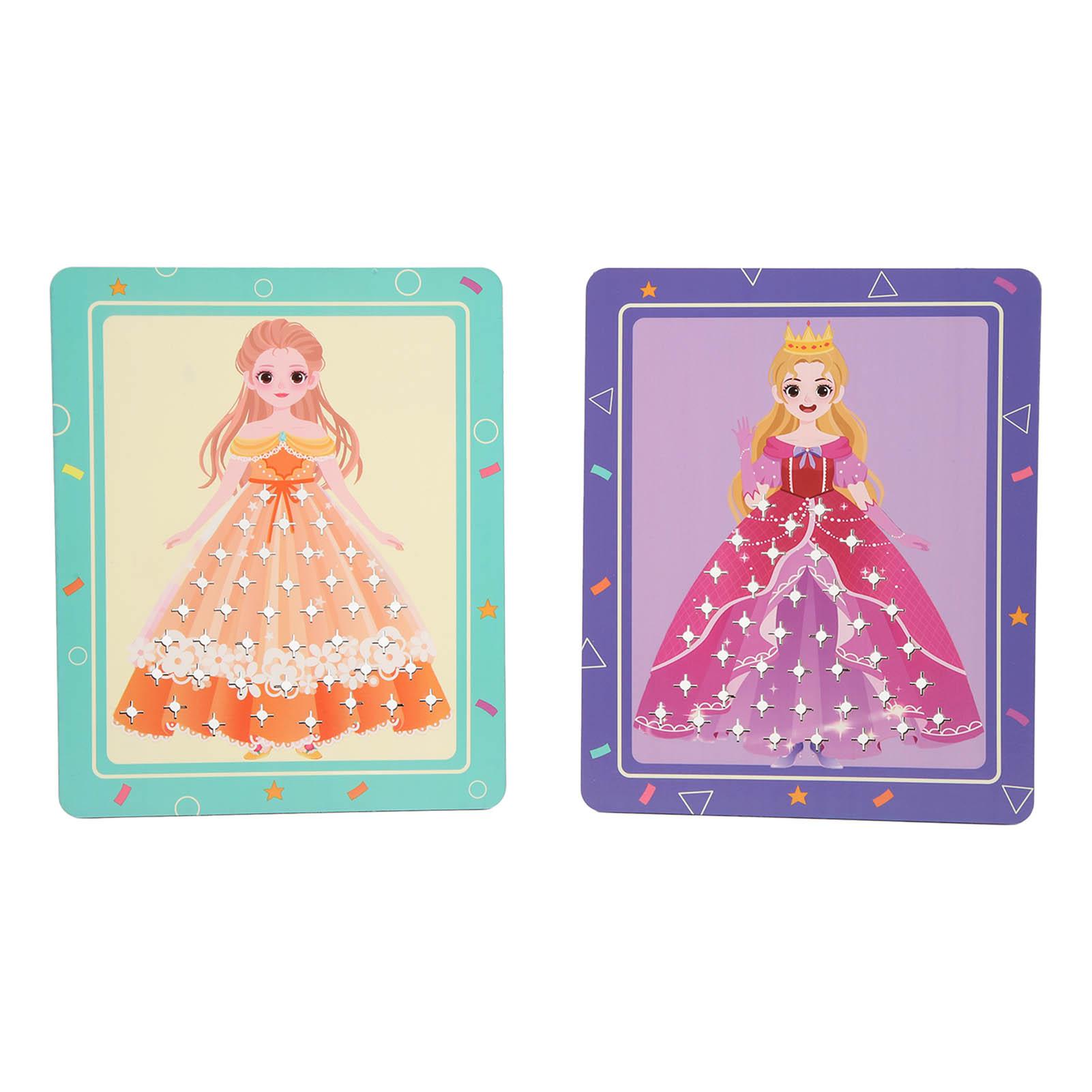 Poking Princess Dress Craft Kit Fine Motor Skill 3D Painting Fine Motor Skill Princess Dress Up Toys