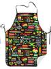 One Love Jamaica Culture Cooking & Gardening Apron with Colorful Reggae & Dancehall Icons, Easy-Care Hand or Machine Wash