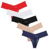 TUOTISI Lace Tanga Sexy Cute Pack of 5 Women's T-Back Panties, Cache-Coeur Lace, Underwear, Lace, Underwear, Sheer, (LL, 220-3019-5)