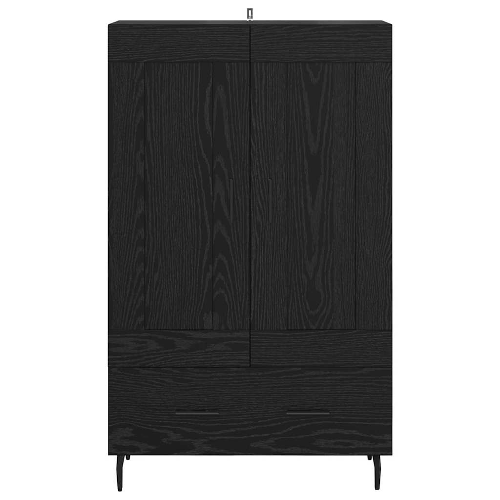 Highboard In Black Oak Look 69.5 X 31 X 115 Cm Particleboard