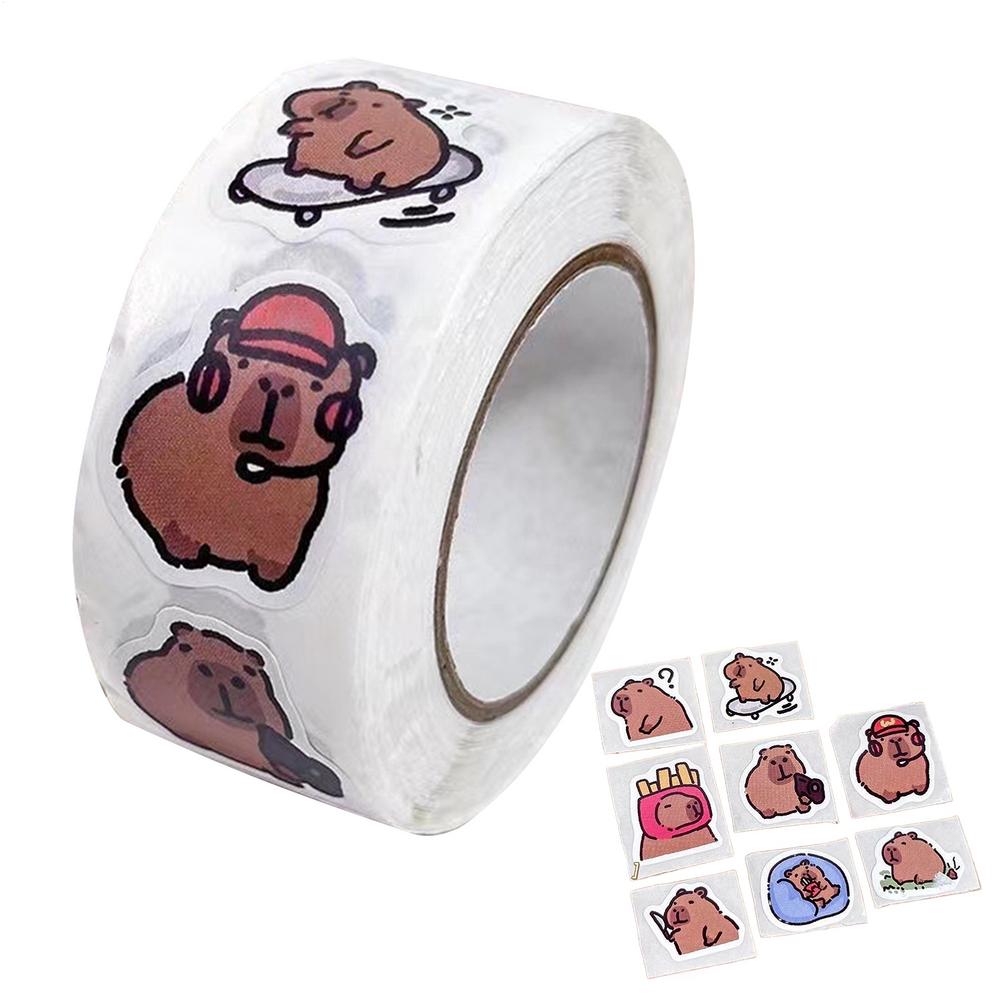 Capybara Aufkleber Für Flaschen Selbstklebende Stickerrolle Für Scrapbooking Capybara Tiere Selbstklebender Aufkleber Für Bücher Kisten