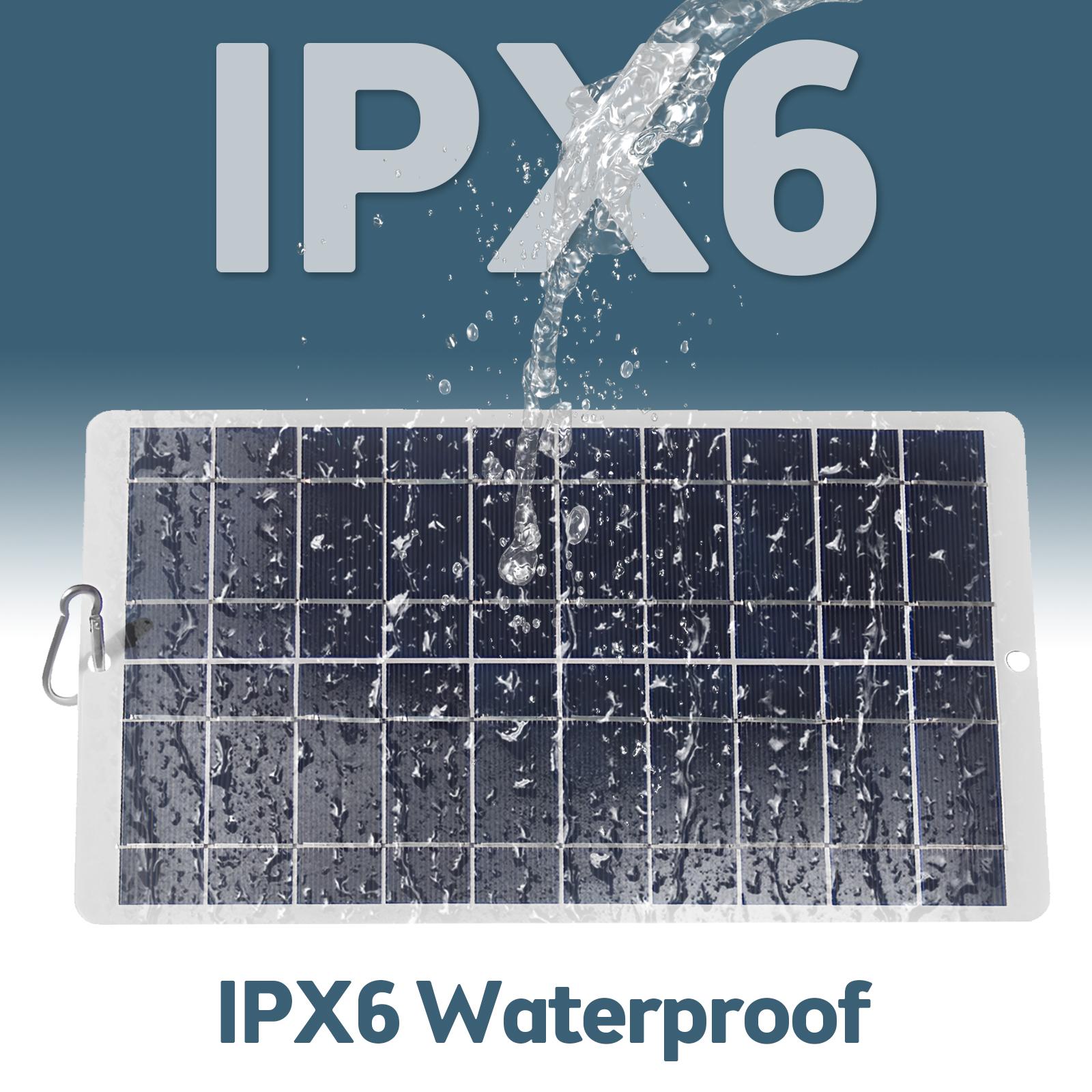 

8-ваттная солнечная панель - IPX6 Водонепроницаемая 5-вольтная монолинейная солнечная панель 19 Высокоэффективная Type-C Быстрая зарядка Портативная солнечная панель для смартфона /