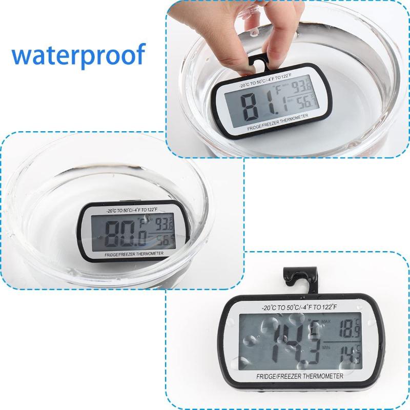 Digital Freezer Room Thermometer Large Lcd Waterproof Magnetic Back Hook Temperature Monitor For Kitchen Home Restaurant