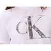 Calvin Klein Letter Floral Soft Breathable Slim Fit Short Sleeve T-Shirt Women T-Shirts Bright-White 478000S-110