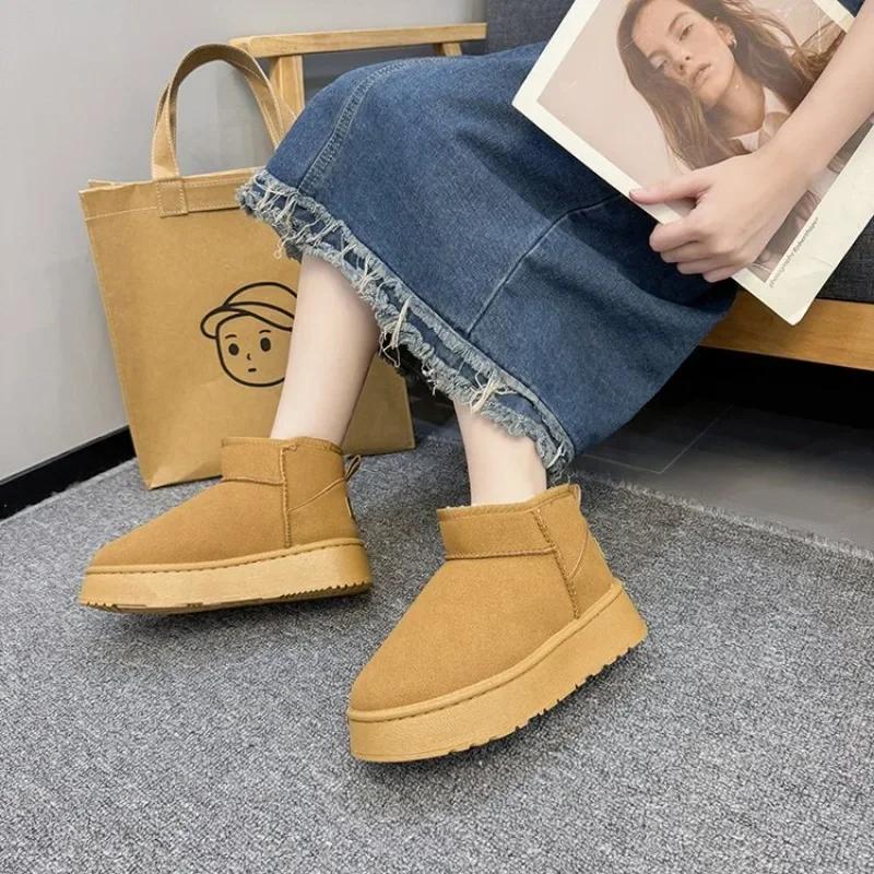 2024 New Classic Thickened Fluff Women's Snow Boots Comfortable Warm Ankle Boots Women Winter Ladies Shoes Chunky Botas Mujer
