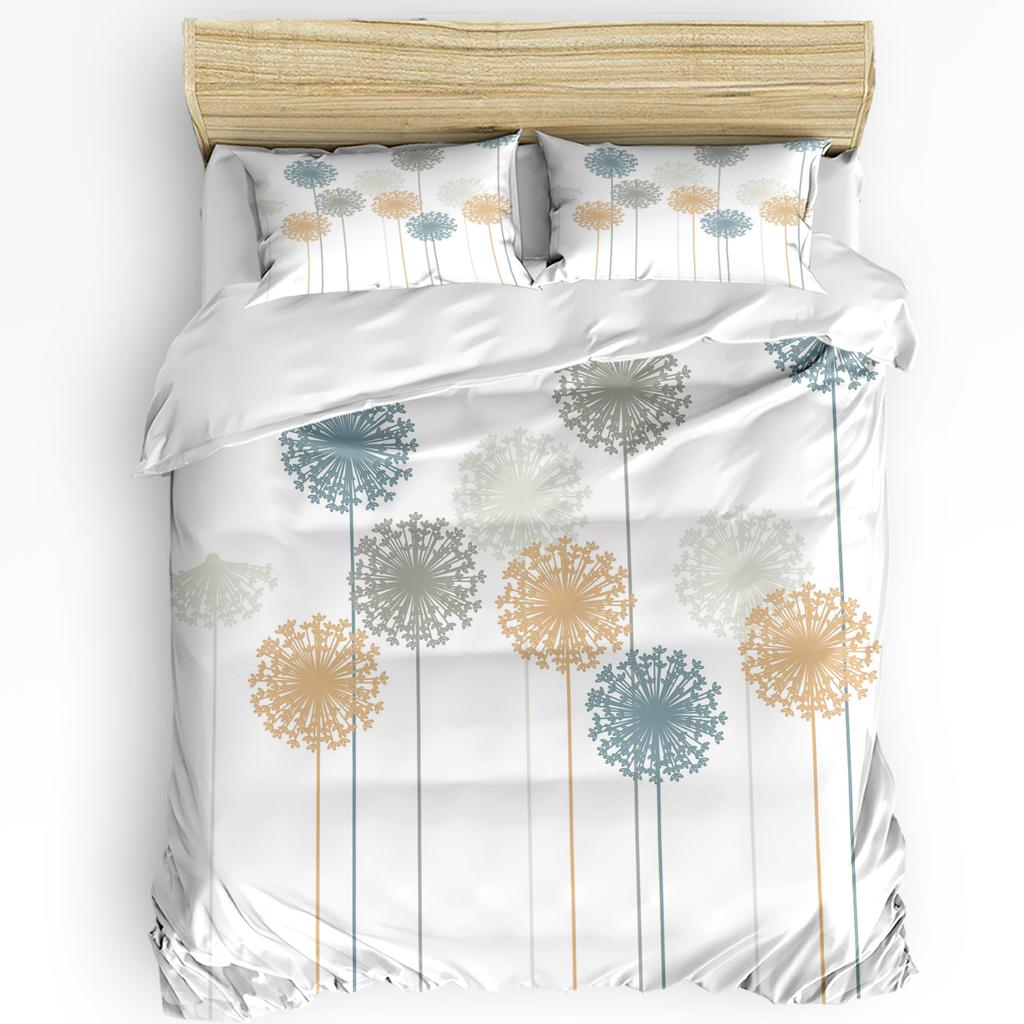 Hand Drawn Cherry Blossoms Art Bedding Set Comforter Duvet Cover Pillow Shams Fantasy Bridal Garden Double Bed Set