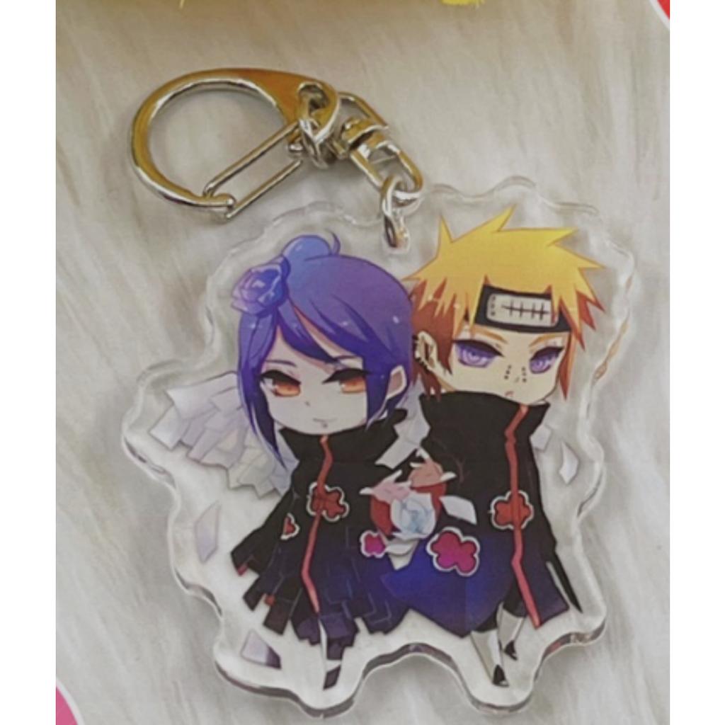 Anime Naruto Acrylic Keychain Accessaries Uzumaki Naruto Cartoon Keyring