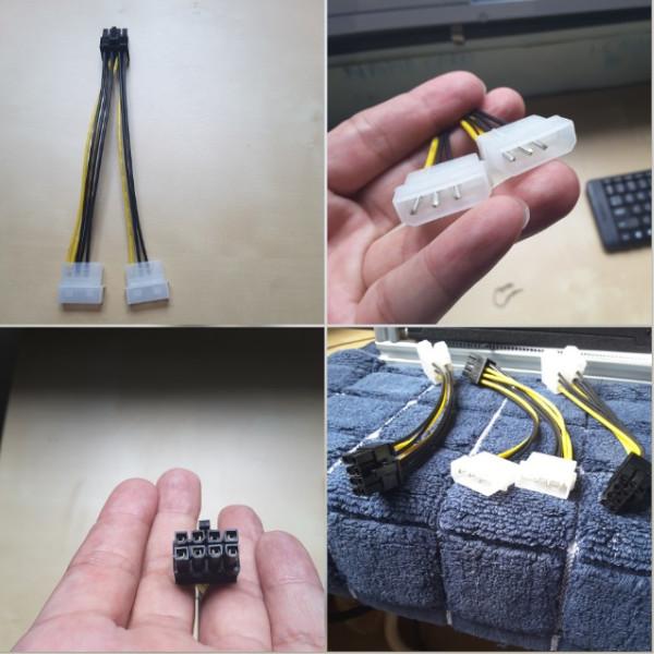 Power Cables & Connectors 18Cm 862 Pin To Dual 4 Video Card Power Cable Adapter 8Pin 4Pin Graphics Cord Copper Wire Core