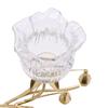 Hestia Single Stem Clear Glass Flower Candle Holder With Gold Stem