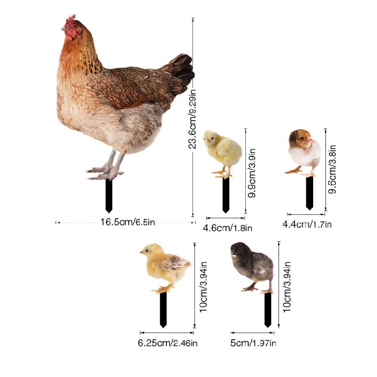 Chicken Garden Stakes Animal Stake Sculpture for Yard Outdoor Lawn Ornaments