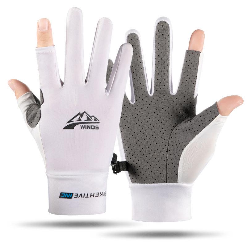Ice Silk Unisex Fingerless Gloves: Lightweight Sun Protection for Outdoor Activities