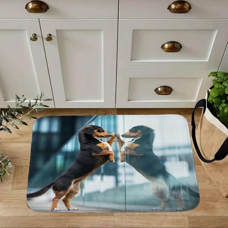 Mini Dachshund Dog Door Mat Decor Animal Pattern Print Rug Living Room Bedroom Entrance Doormat Kitchen Front Non-slip Carpet