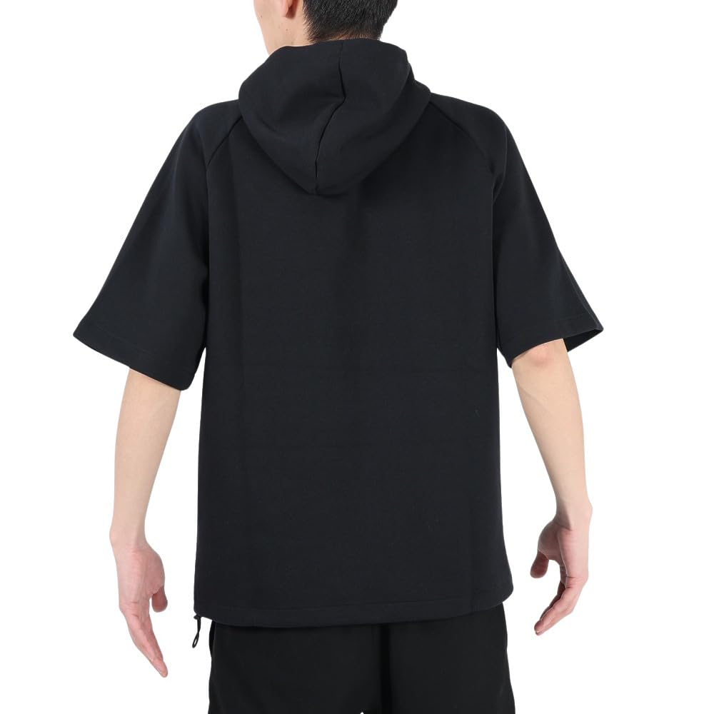 New Balance BP Fleece Hoodie Short Sleeve Top (MT41708) Men's Baseball Short Sleeve Training Shirt, Black