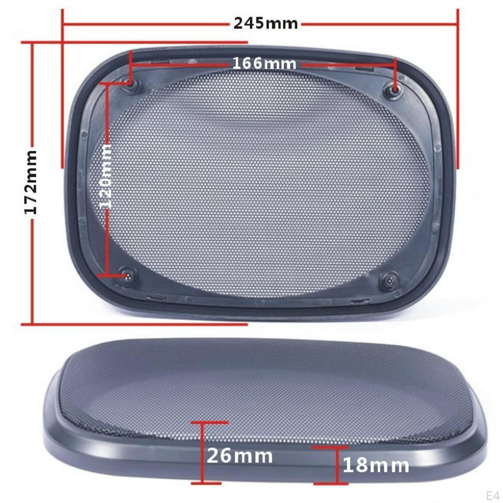 Black Car Audio Speaker Grille Cover with Metal Mesh, Easy Installation And Protector.