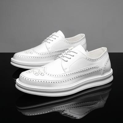 FashionMen Formal Shoes White Split Leather Business Casual Shoes Fashion Man Dress Office Wedding Oxfords Male Comfortable Footwear