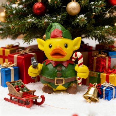 Ornement de Noël Père Noël Renne Bonhomme de neige Forme de canard Figurine en résine Thème des fêtes Décoration festive