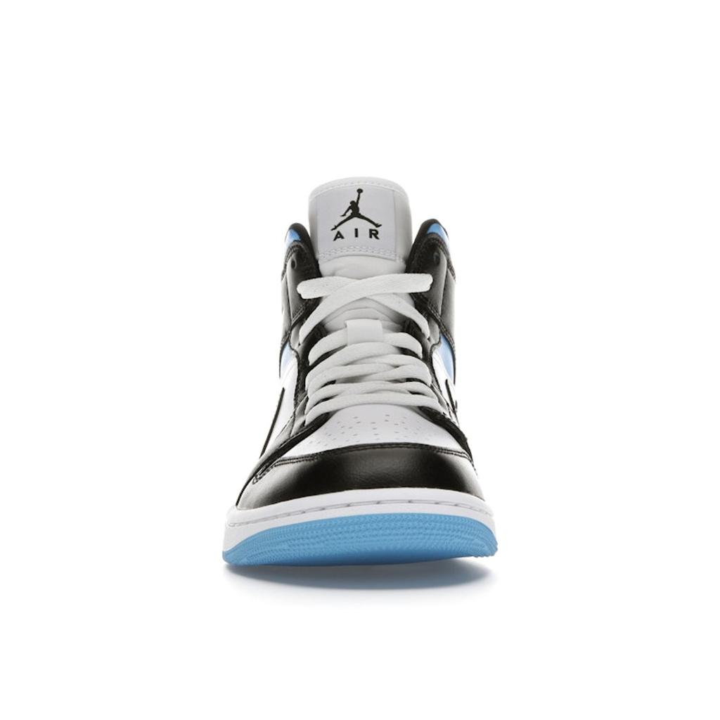 Air Jordan 1 Mid University Blue Women Sneakers White Black BQ6472-102