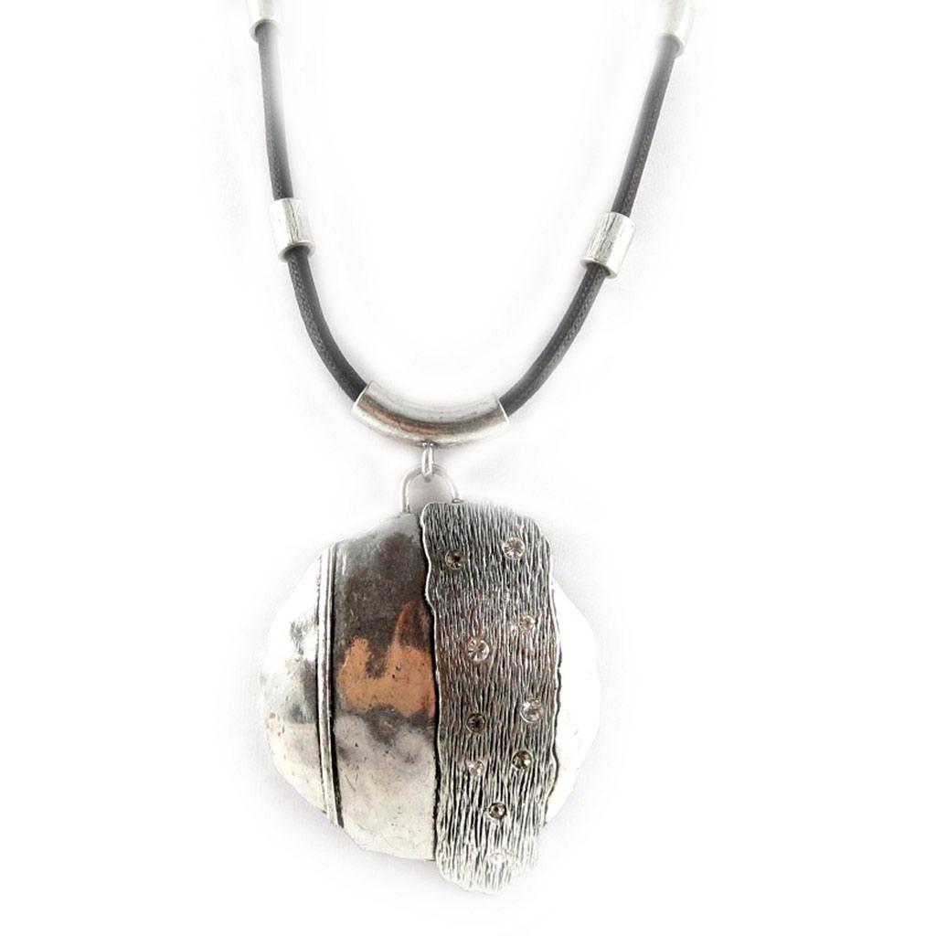 Les Trésors De Lily [D9127] - Silver 'Tribal Beauty' Designer Necklace